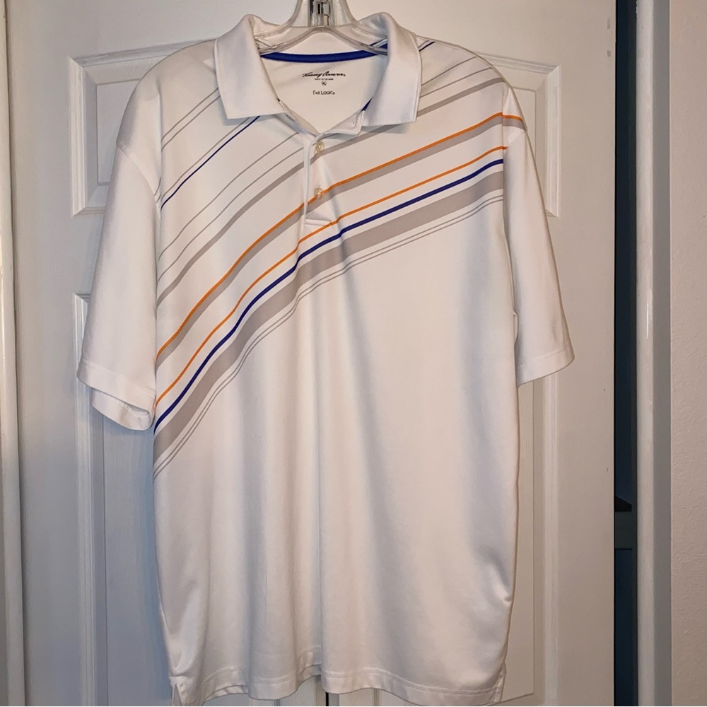 Tommy Armour Dri-Logic Short Sleeve Golf Shirt Men’s XL X-Large White Retro